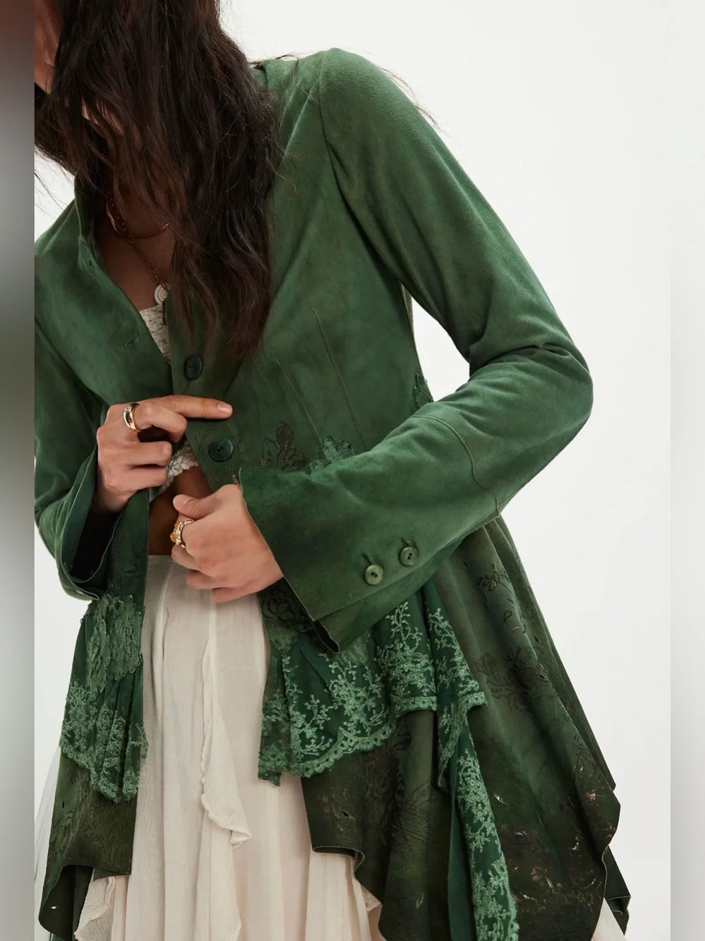 FREE PEOPLE Nigel Preston Cinderella Jacket in Aqua (green) Size Small